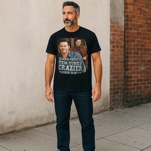 Blake Shelton Ten Times Crazier Tour 2014 Concert Tee Shirt